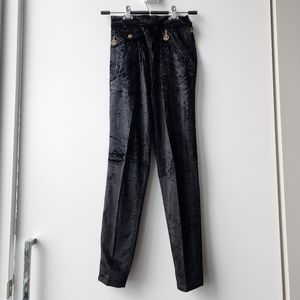 Vintage Moschino Jeans Crushed Velvet High Waisted Legging Trouser Pants